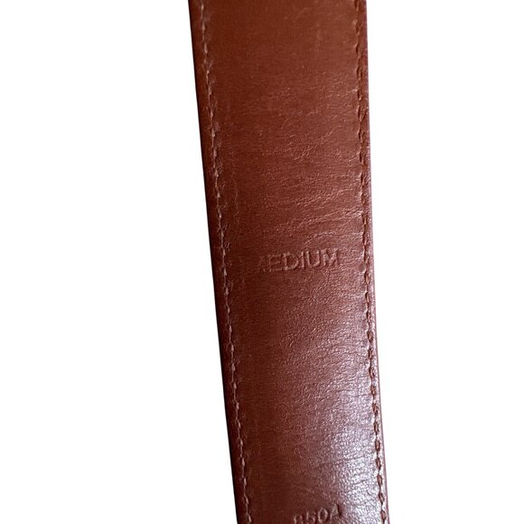 Coach Red Leather Belt Medium Handcrafted Silver-Tone Buckle & Tag Vintage 90s - Picture 6 of 6